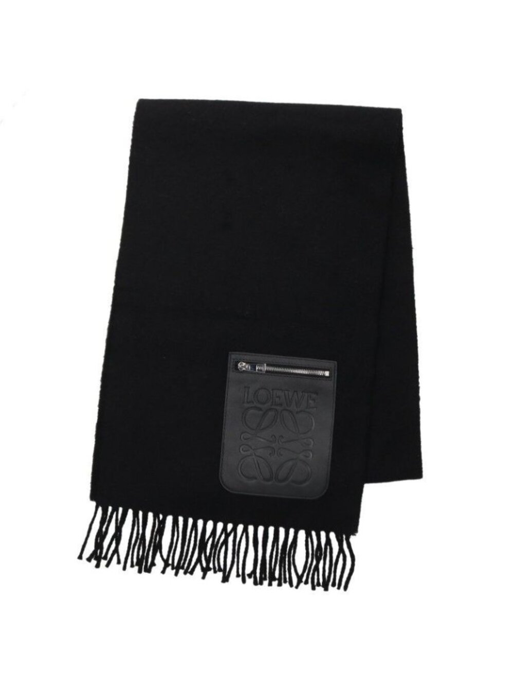 Loewe Anagram Logo Leather Patch Scarf